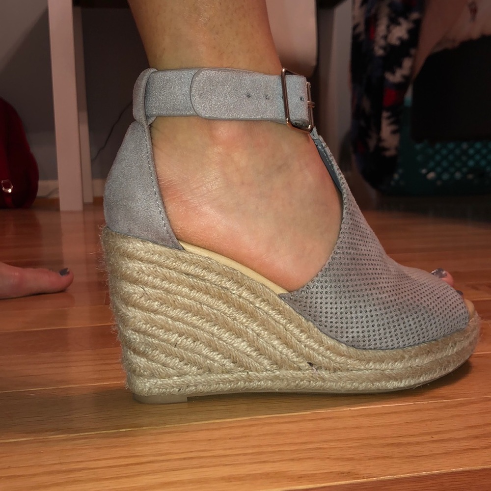 Suede Espadrille Wedges